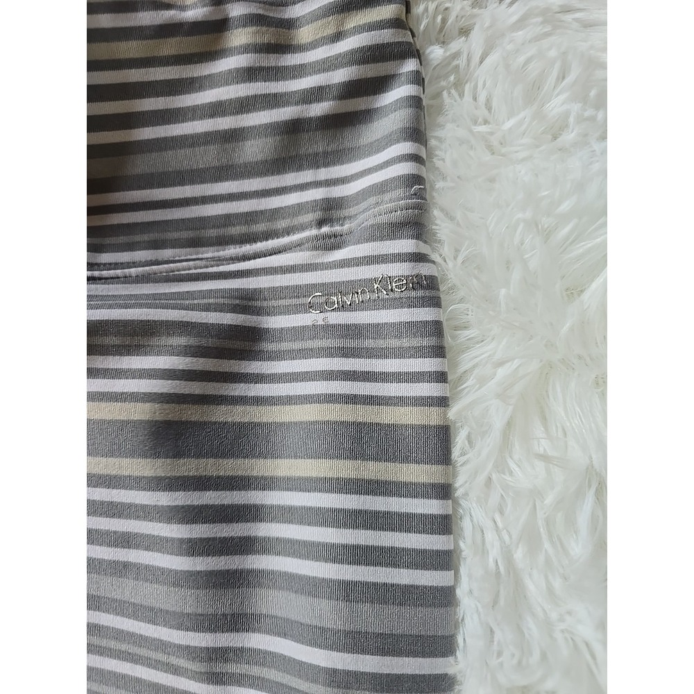 Calvin Klein Performance Wick Women's Gray Striped Leggings Workout Size L - Picture 3 of 13